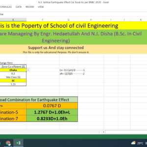 A3. Vertical Earthquake Effect Cal. Excel (BNBC-20, ASCE 7-05)