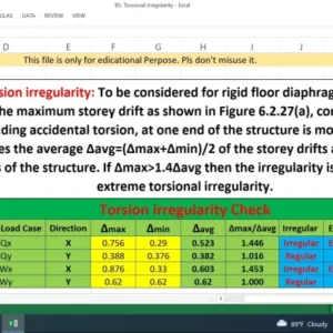 B5. Torsional Irregularity Check (BNBC-20, ASCE 7-05)