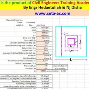 C10. Single Footing (Square) Design (USD)